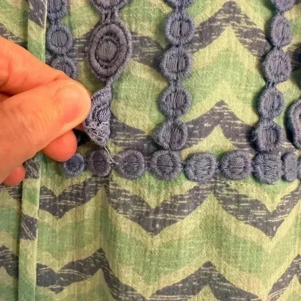 Vineyard Vines Whale Tail Chevron Print Tunic Cover Up Cotton Blue Size Small - Picture 4 of 13